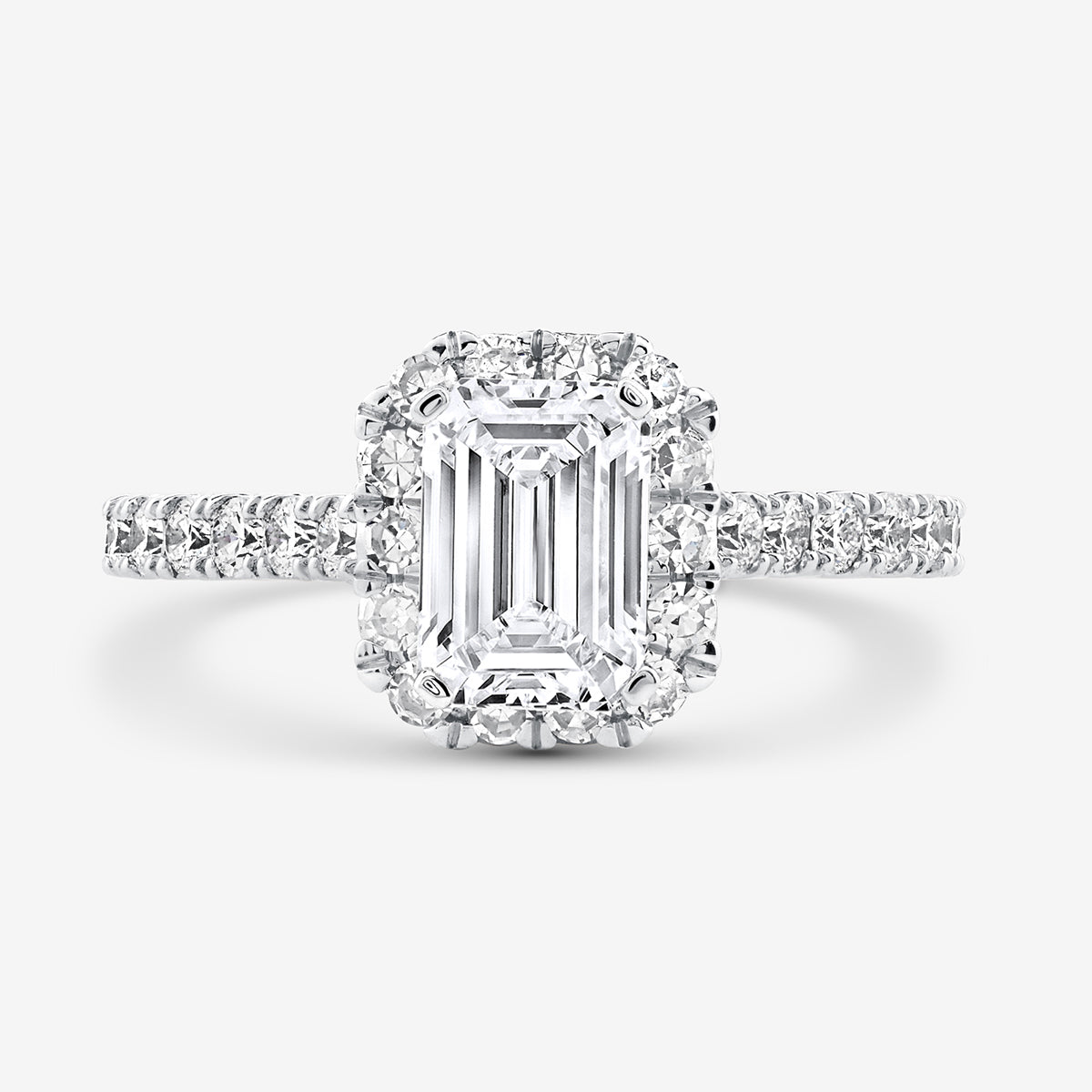 HALO <span>Accent Emerald Solitaire </span>RING