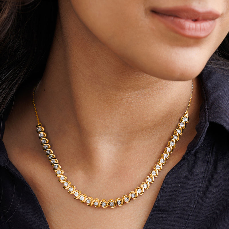 Split Link Chain Diamond Necklet