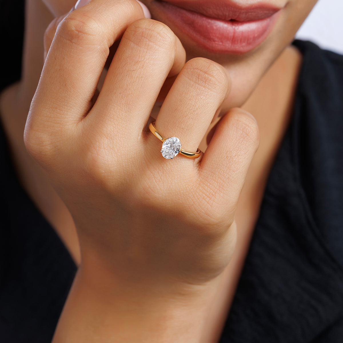 CROWNED <span>Round Solitaire</span> RING