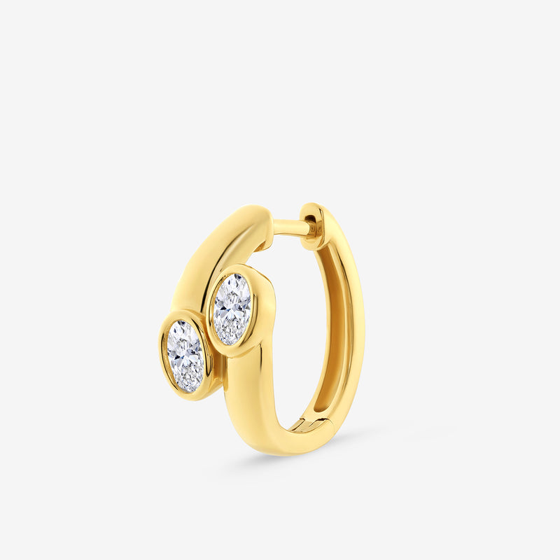 Twin Shine Diamond Huggie Earrings