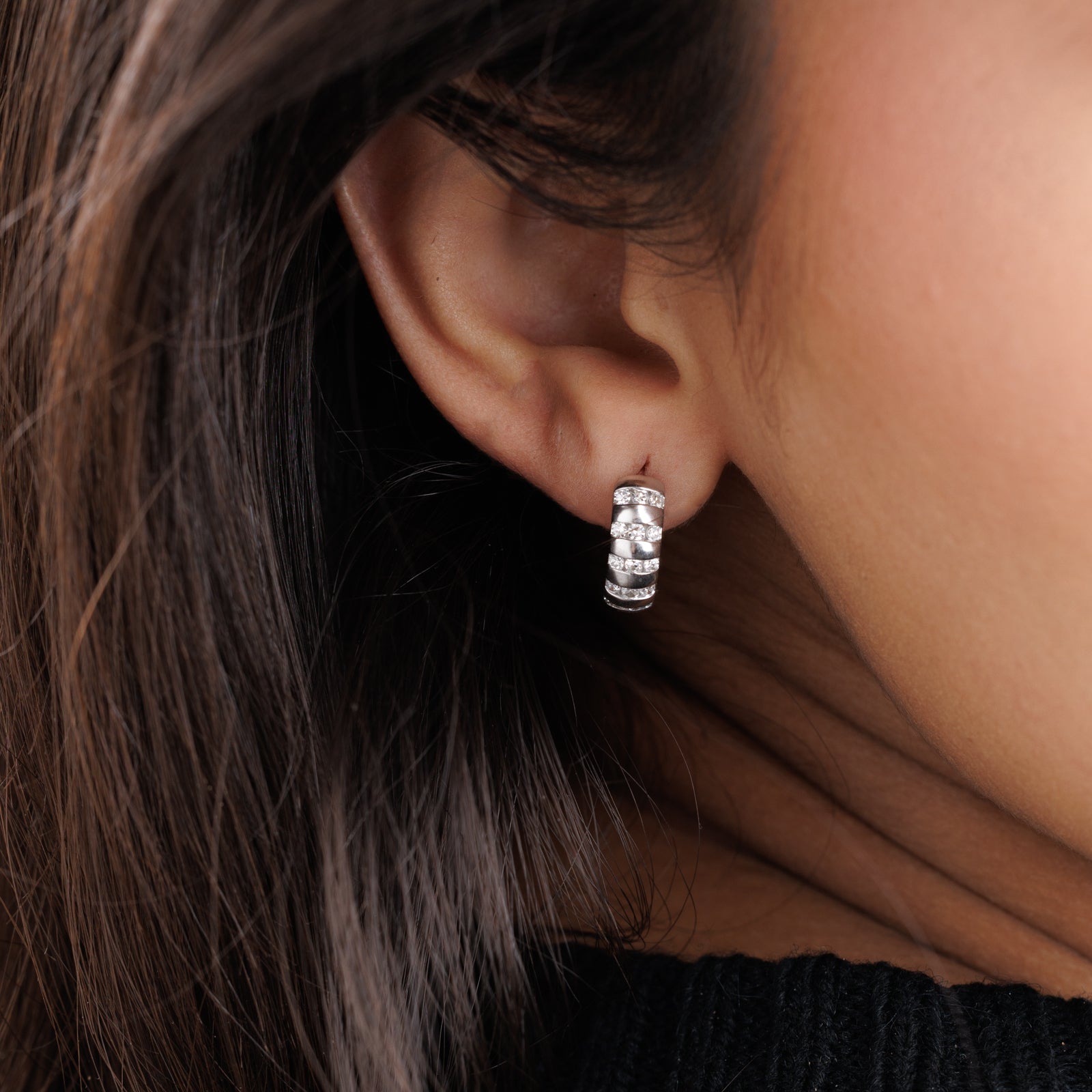 ROUND <span>Layered Diamond Hoop</span> EARRINGS