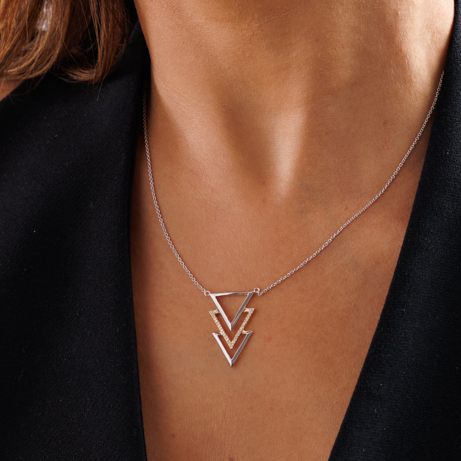 TRIPLE <span>Triangle Drop</span> NECKLET