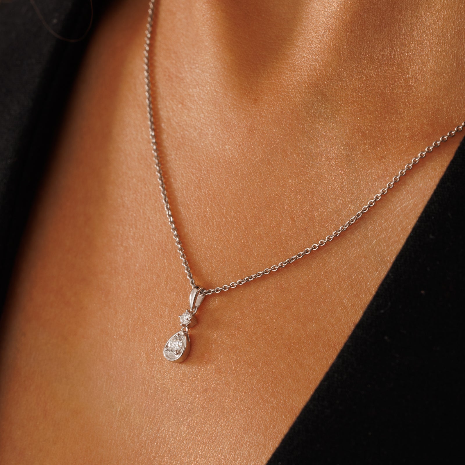 CLASSIC <span>Dewdrop Solitaire Chain</span> NECKLET