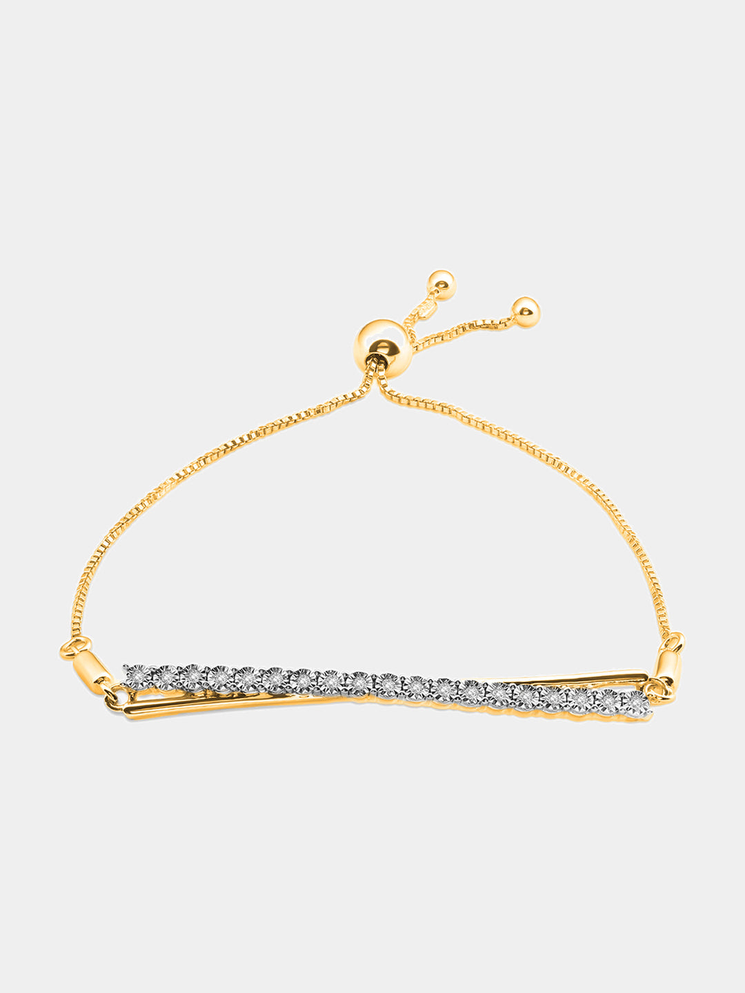 Keemti Jewels' Asymmetric Spark Bolo Bracelet with lab-grown diamonds adds glamour to a classic black sweater look.