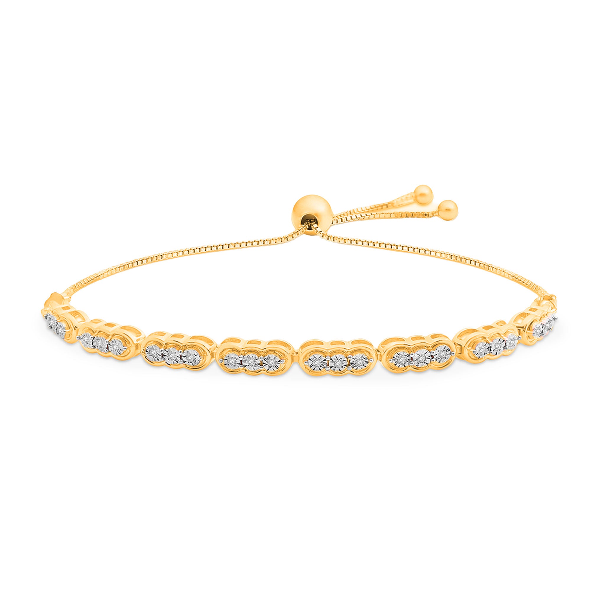 INFINITY Weave bolo bracelet, two-tone oval link stations with pavé stones and bead clasp