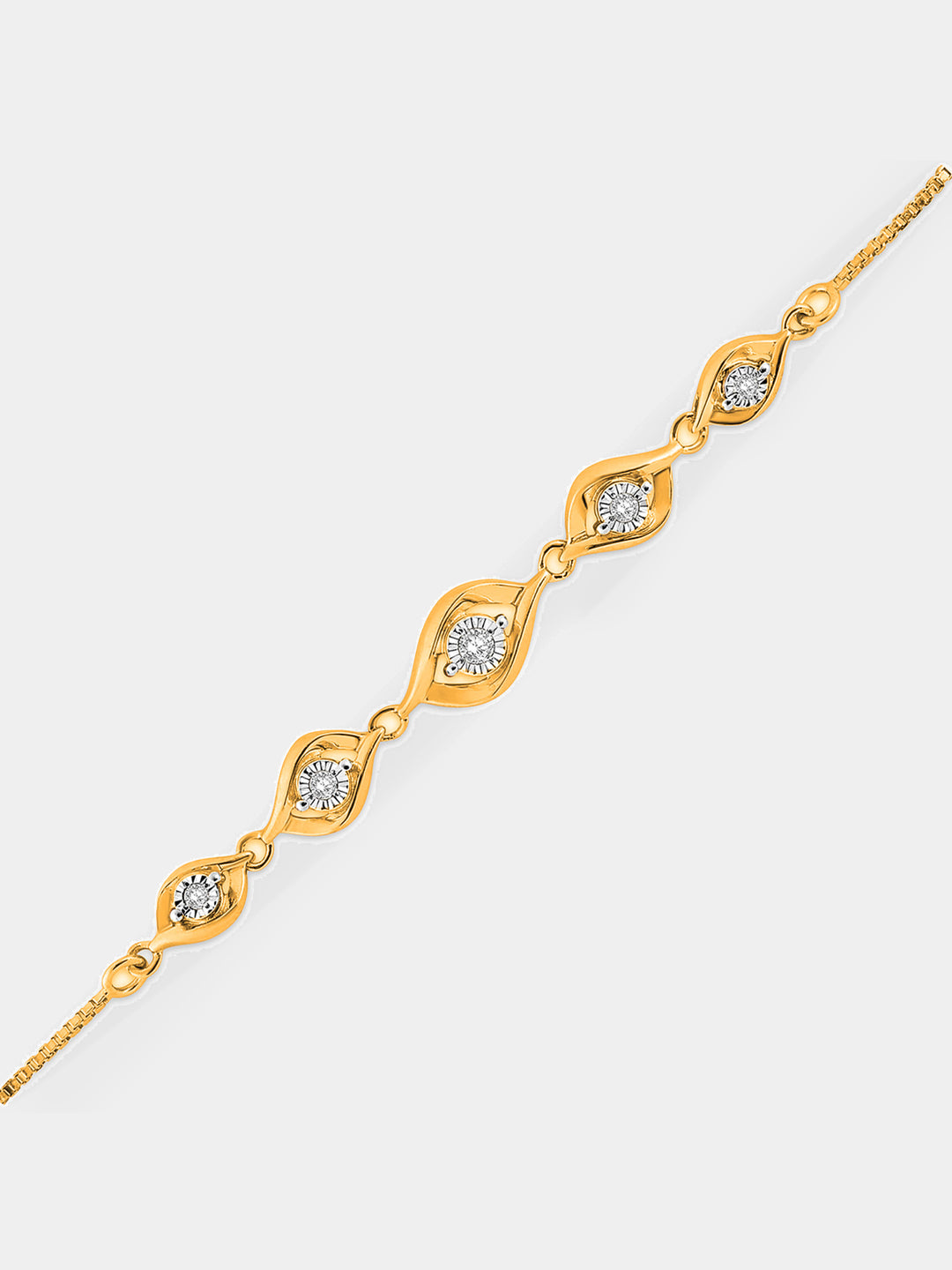 Rose gold leaf bolo bracelet with three oval pavé crystal stations and chain links