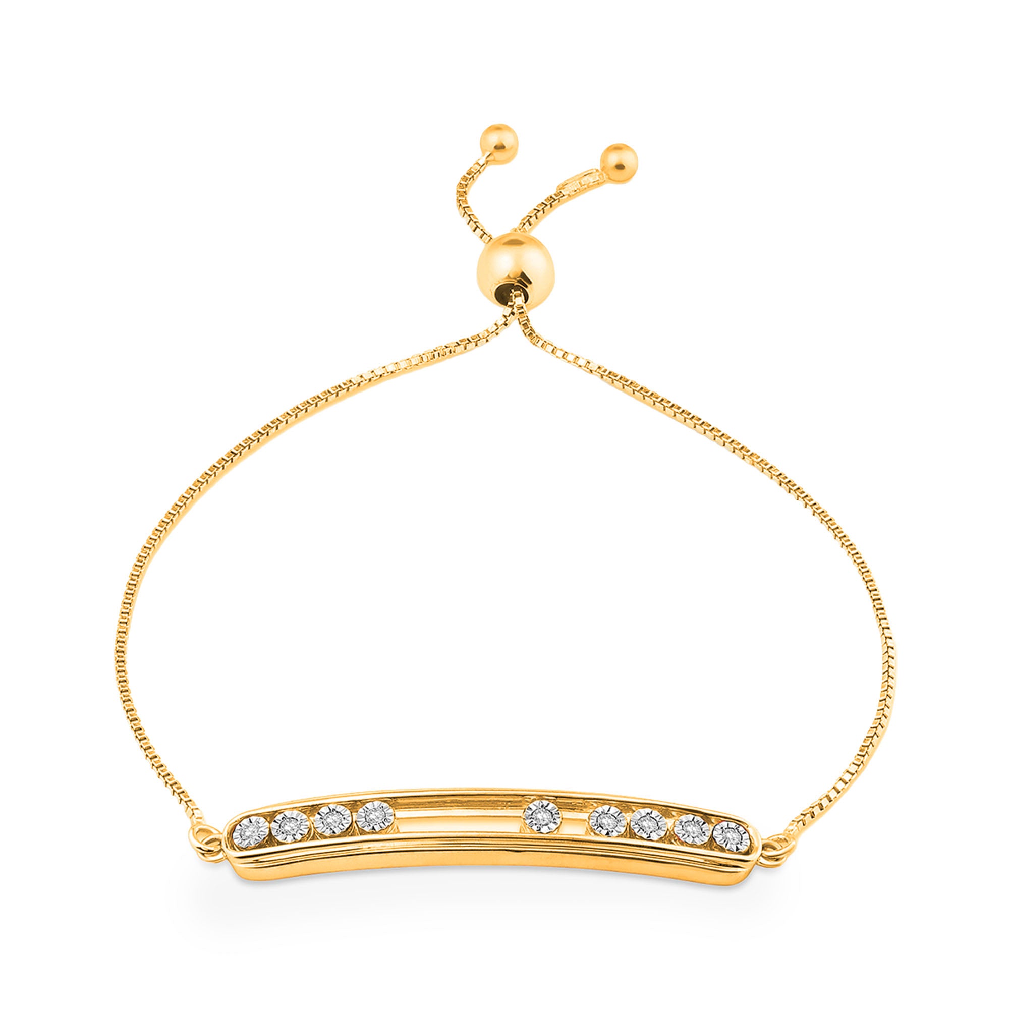 Spark Bolo bracelet: silver chain, rose-gold crystal bar with round stones