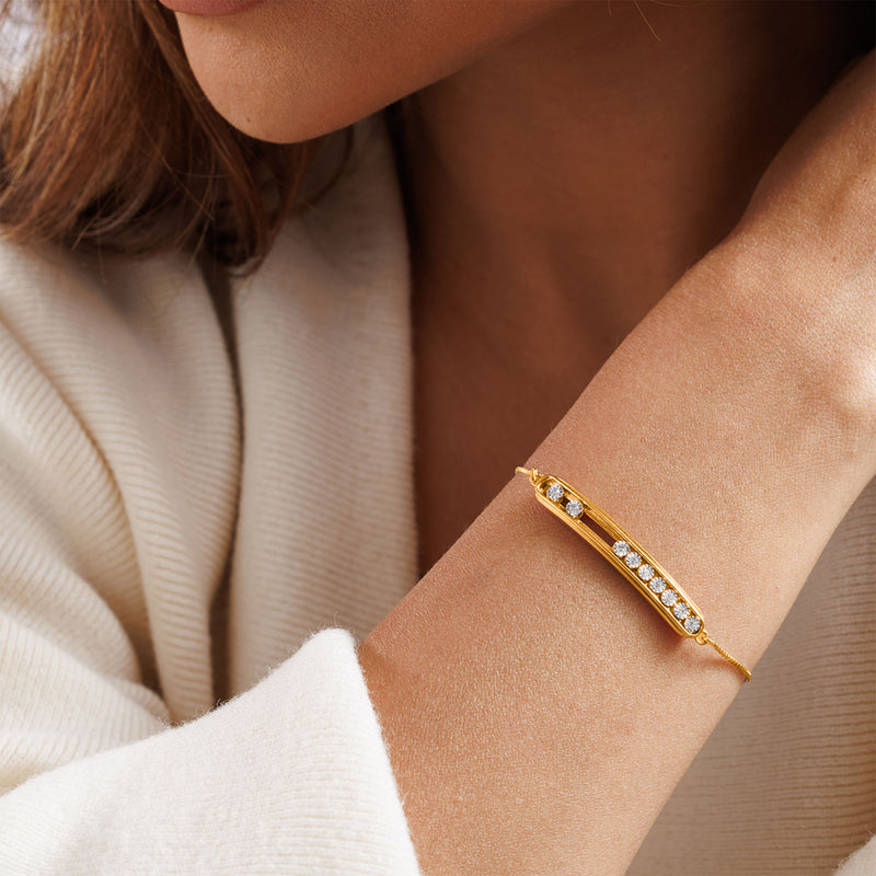 Flowing Spark Bolo Bracelet