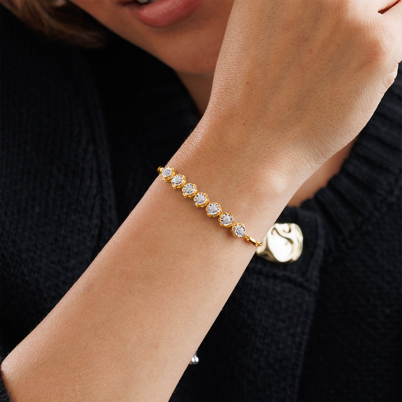 Cascading Floral Bolo Bracelet
