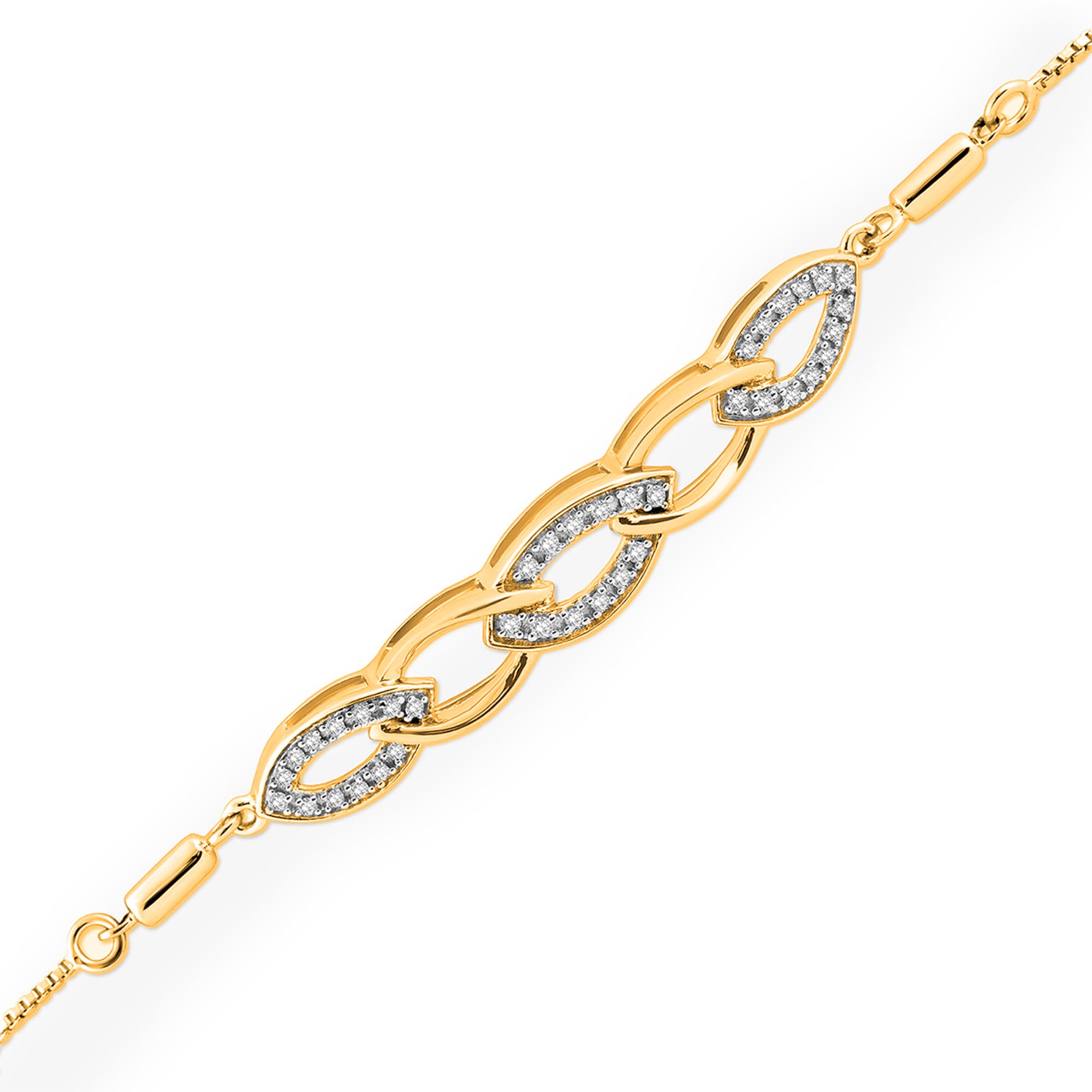 Two-Tone Interlinked Bolo Bracelet