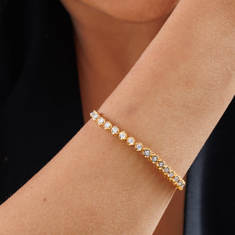 Dual Tone Line Bolo Bracelet