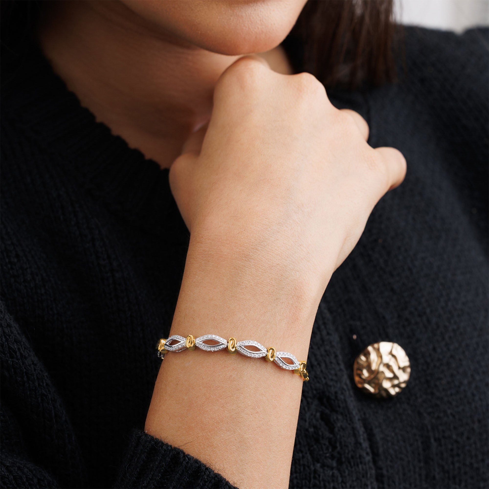 Marquise Link Bolo Bracelet