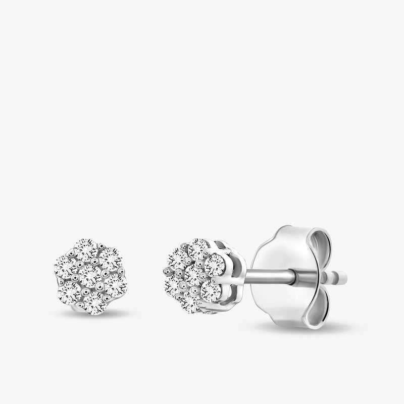 Classic Cluster Diamond Stud Earrings