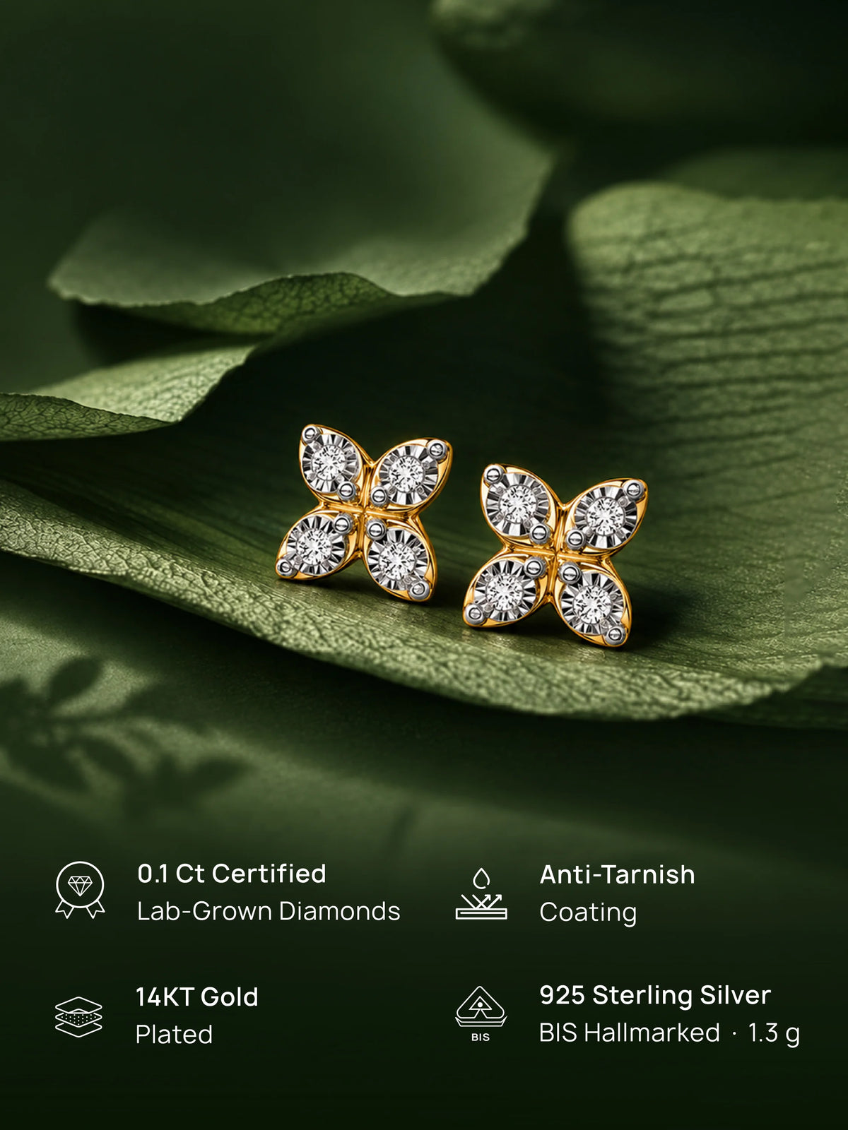 Clover Spark Stud Earrings