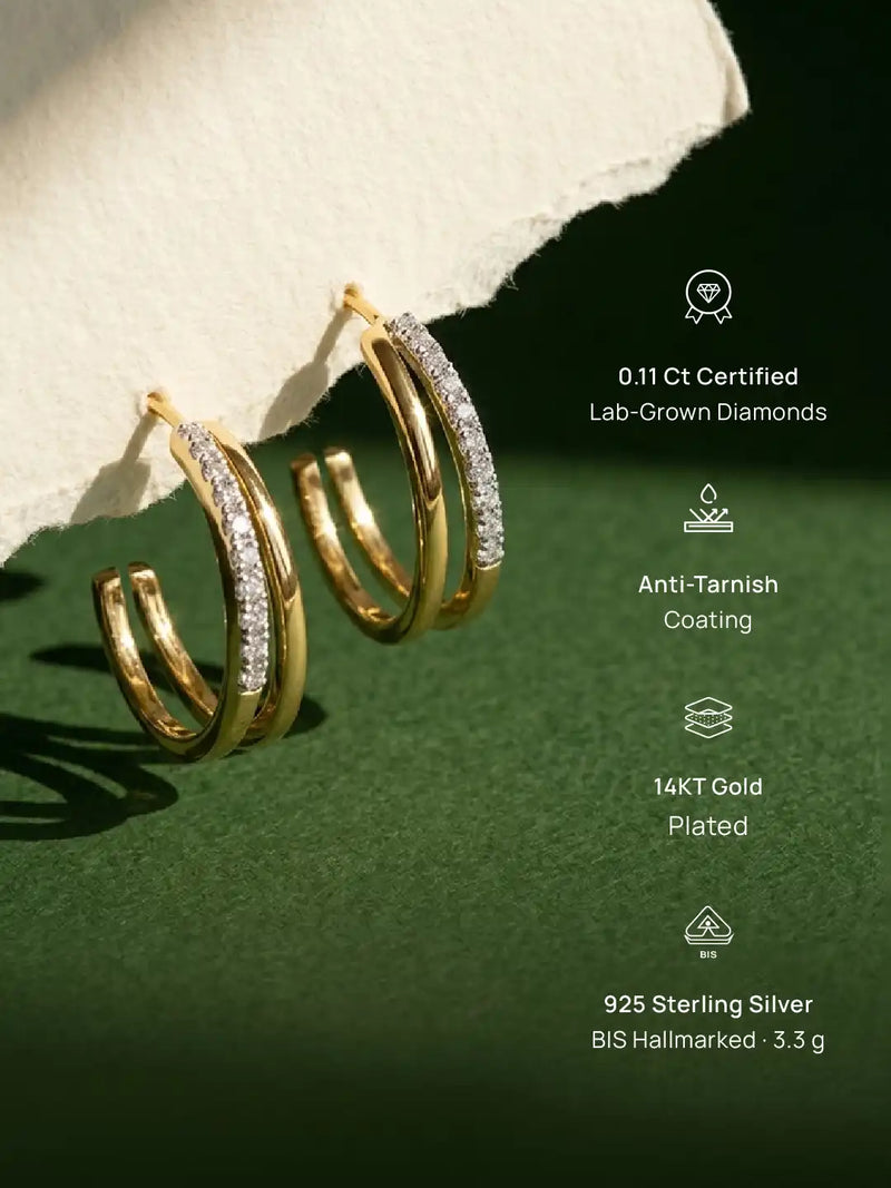 Golden Grace Semi Hoop Earrings