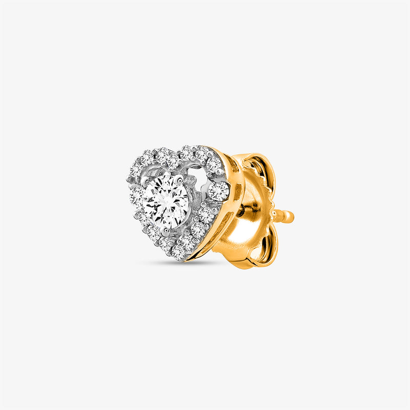 Keemti Jewels Solitaire Heart Stud Earrings: a timeless choice for diamond earring lovers.