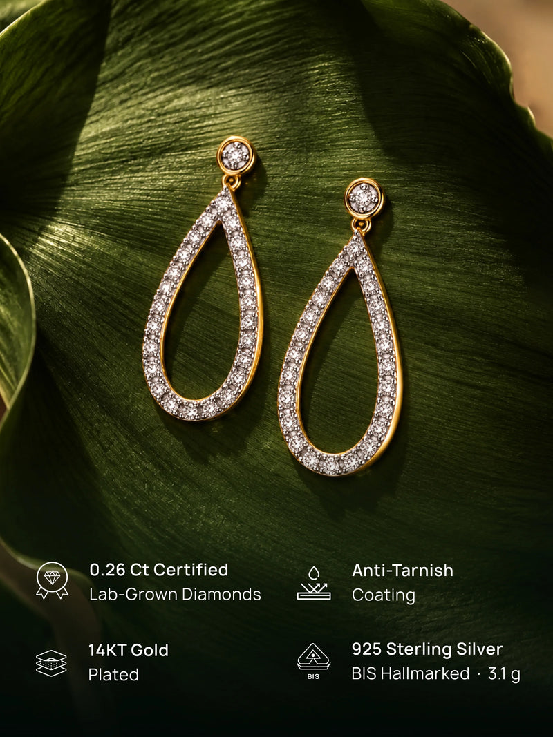 Teardrop Open Hoop Earrings