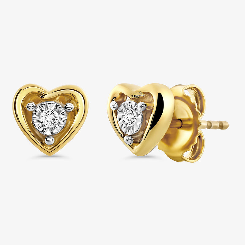 Keemti Jewels' Classic Heart-Shaped Diamond Earrings exude timeless charm against a plain white background.