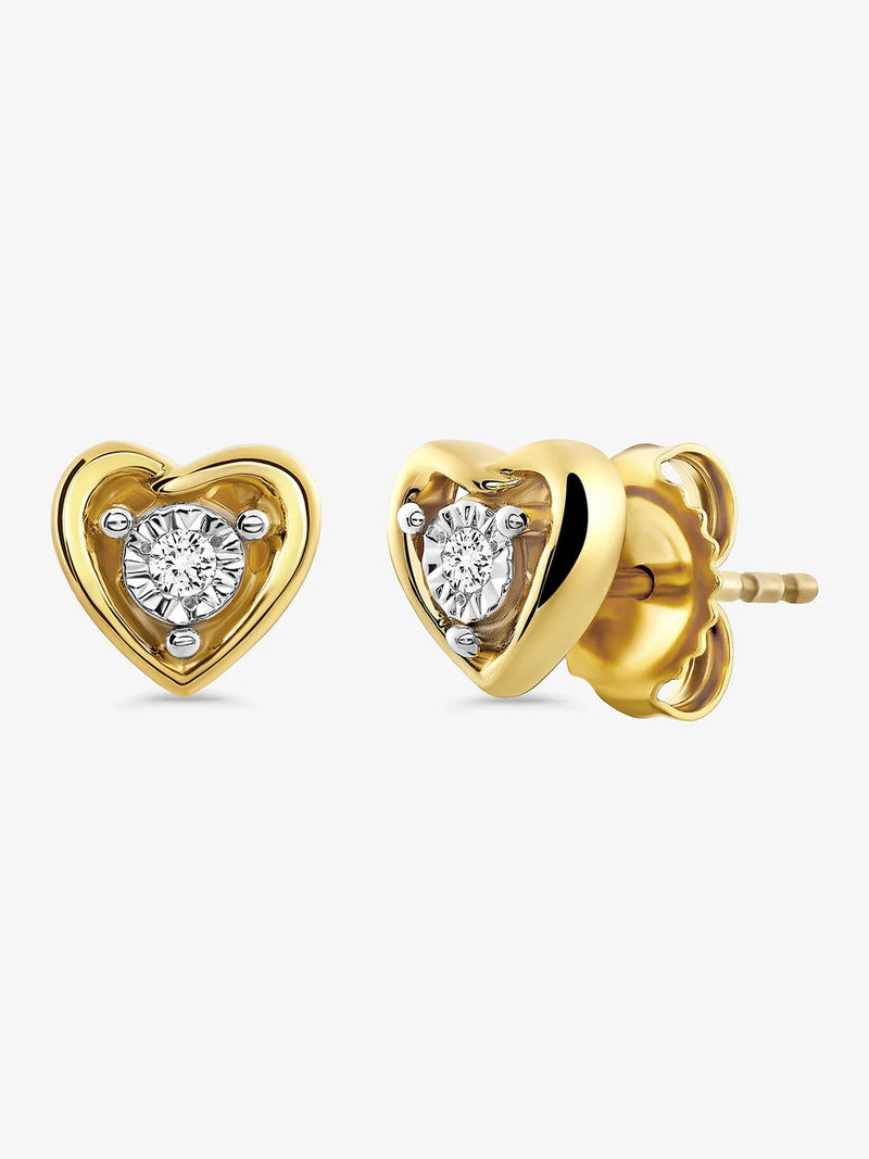 Classic Heart-Shaped Diamond Earrings