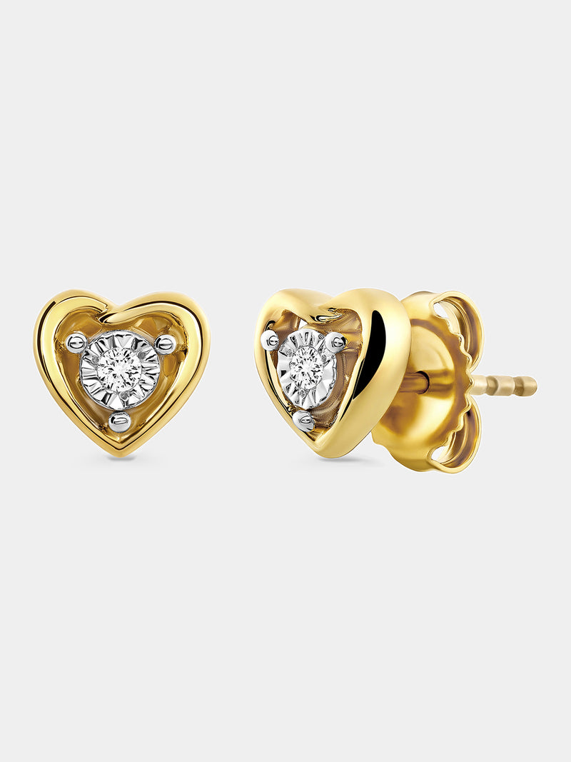 Classic Heart-Shaped Diamond Earrings
