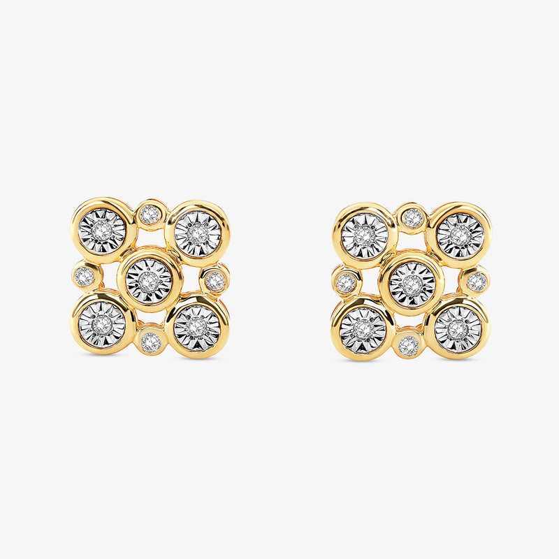 Radiant Constellation Diamond Stud Earrings
