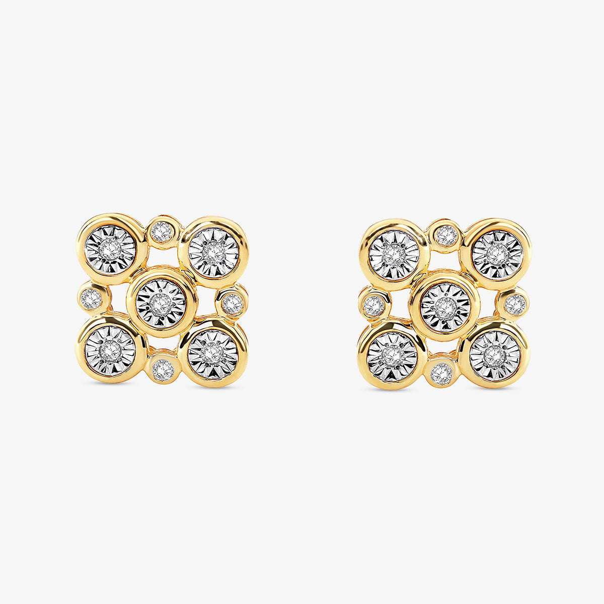Radiant Constellation Diamond Stud Earrings