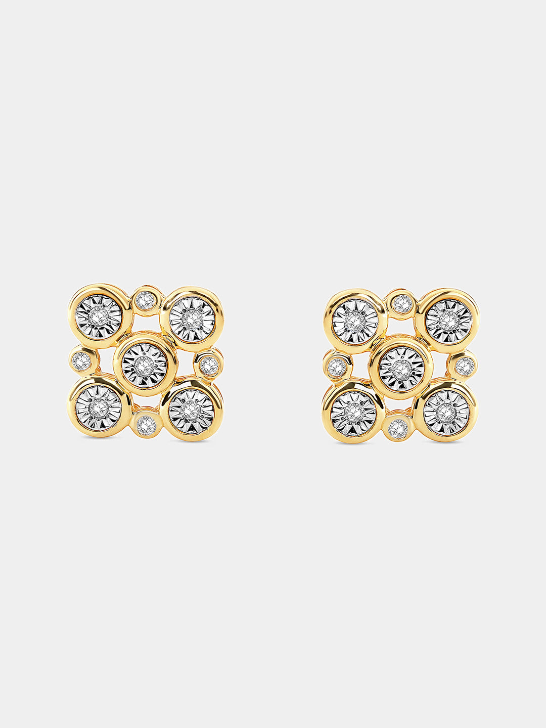 Keemti Jewels Radiant Constellation Diamond Stud Earrings Side View