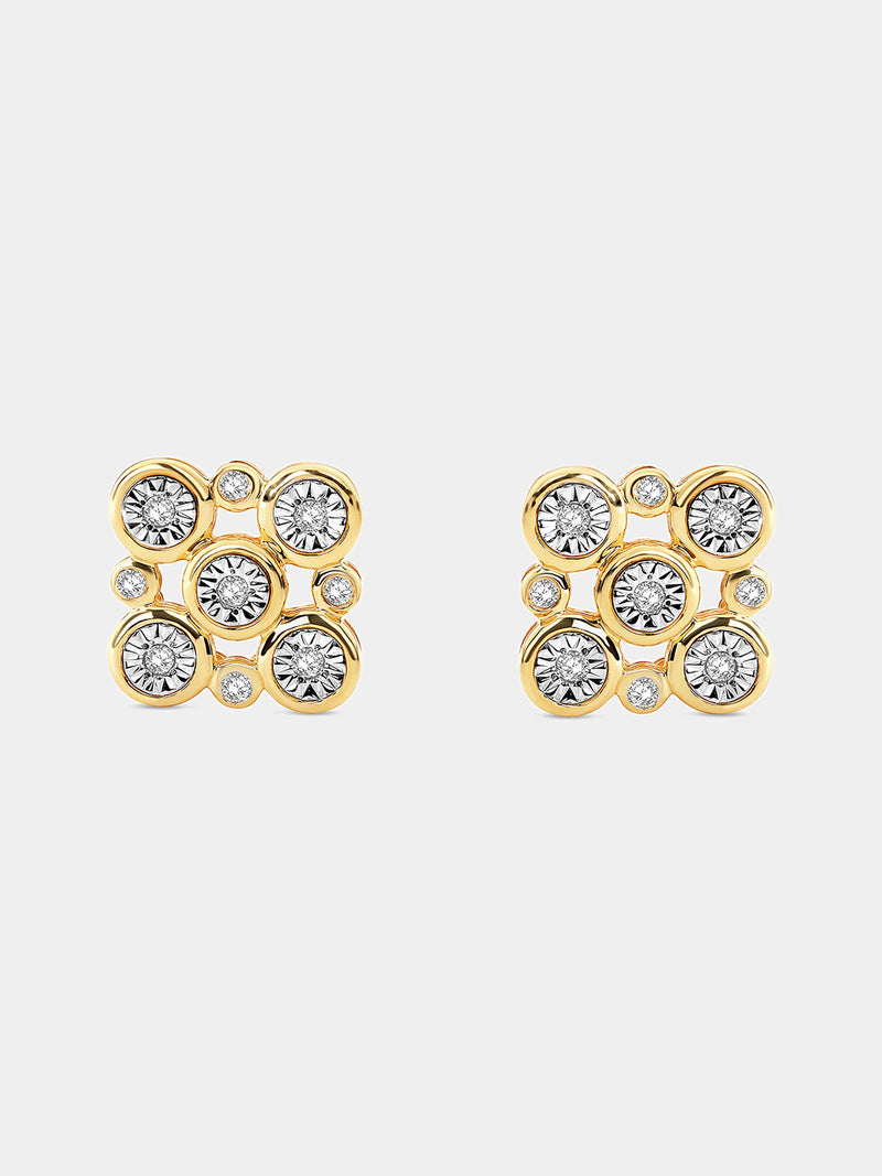 Keemti Jewels Radiant Constellation Diamond Stud Earrings Side View