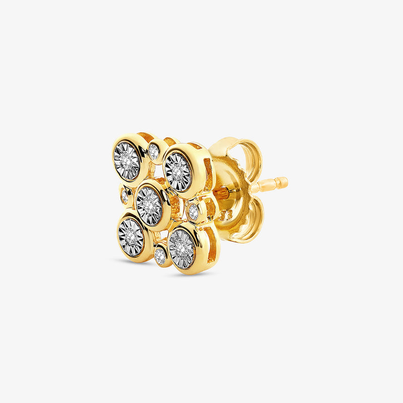 Radiant Constellation Diamond Stud Earrings