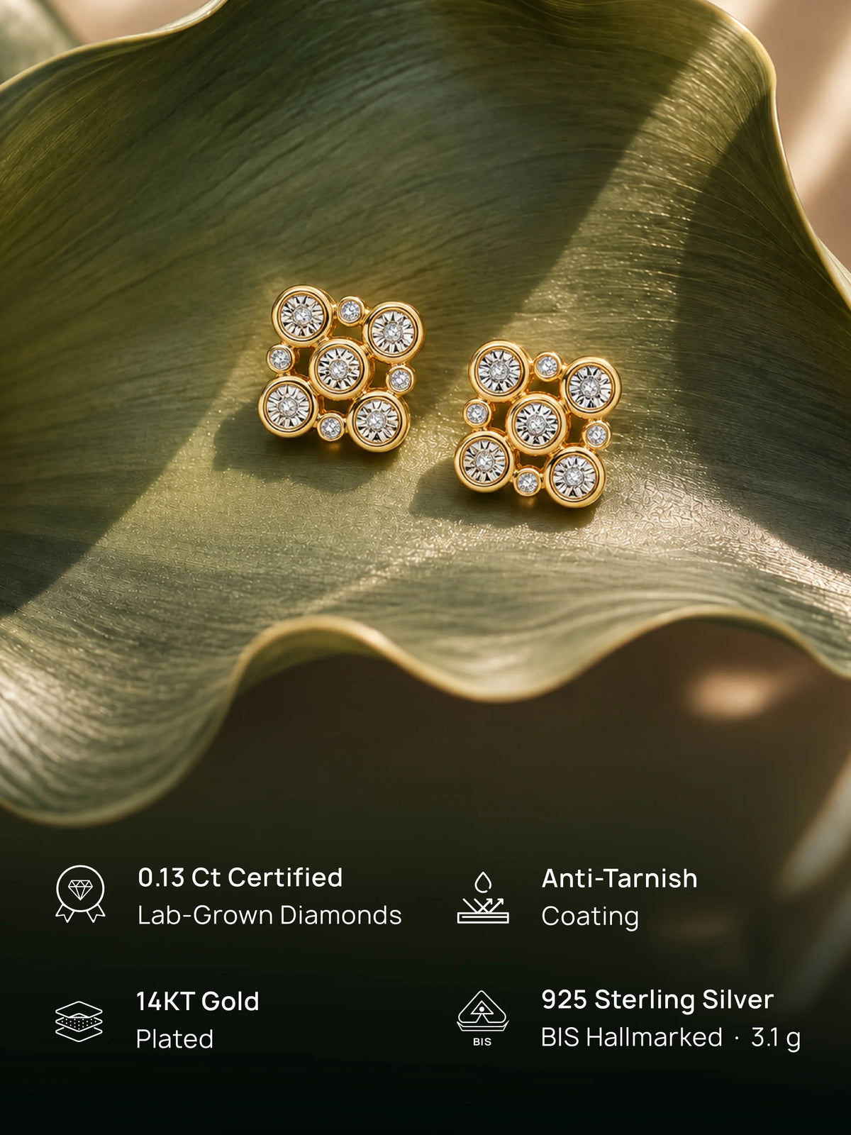 Radiant Constellation Diamond Stud Earrings