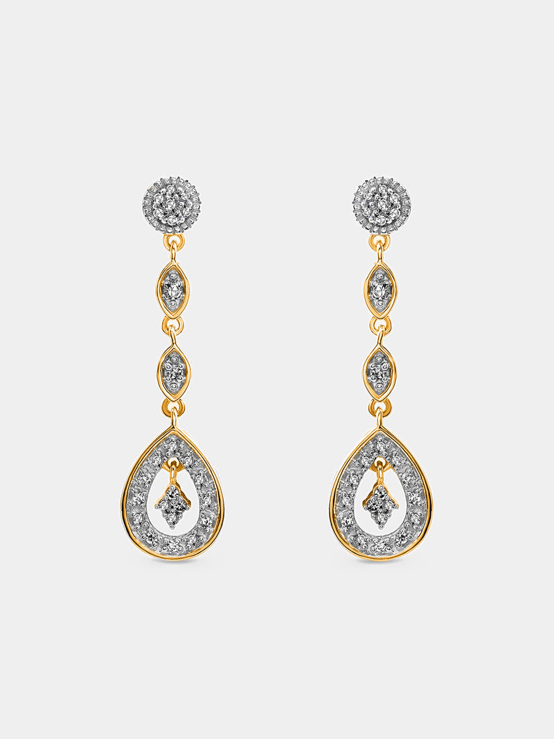 Keemti Jewels Gracefall Diamond Drop Earrings Side View