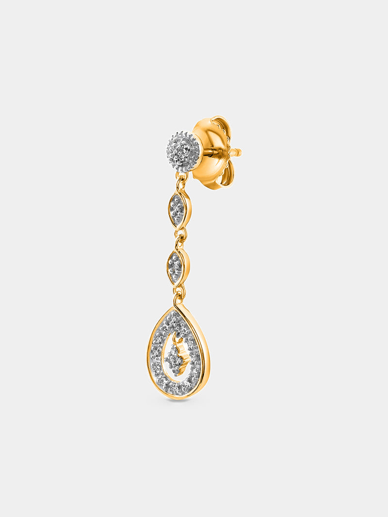 Keemti Jewels Gracefall Diamond Drop Earrings Model View
