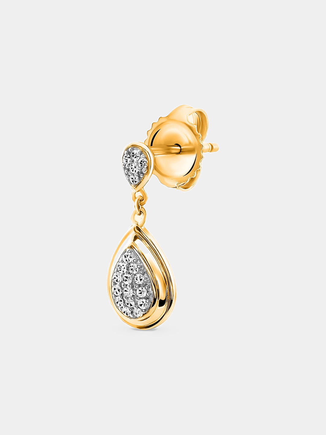 Keemti Jewels' Classic Teardrop Statement Earrings feature clear stones and a delicate dangling design against white.