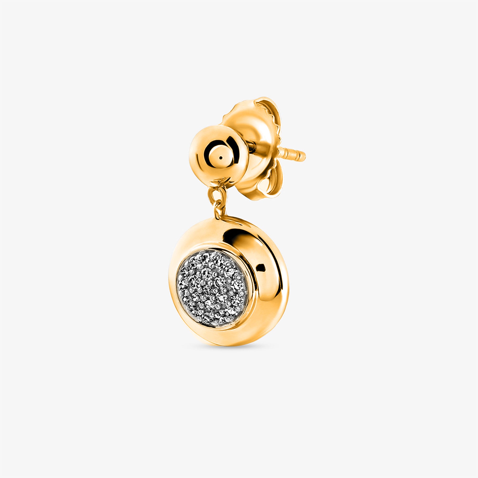 Keemti Jewels Diamond Disc Drop Earrings add chic sparkle and versatility with a stylish round charm cluster design.