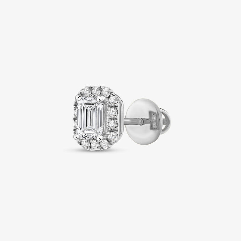 Emerald Frame Solitaire Stud Earrings