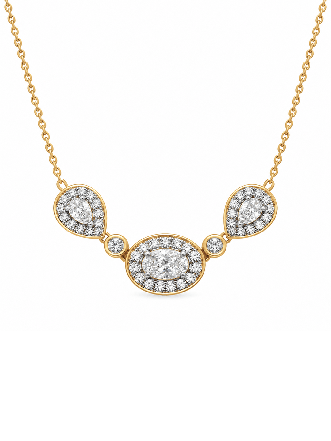 Vintage-Style Pear And Oval Necklet