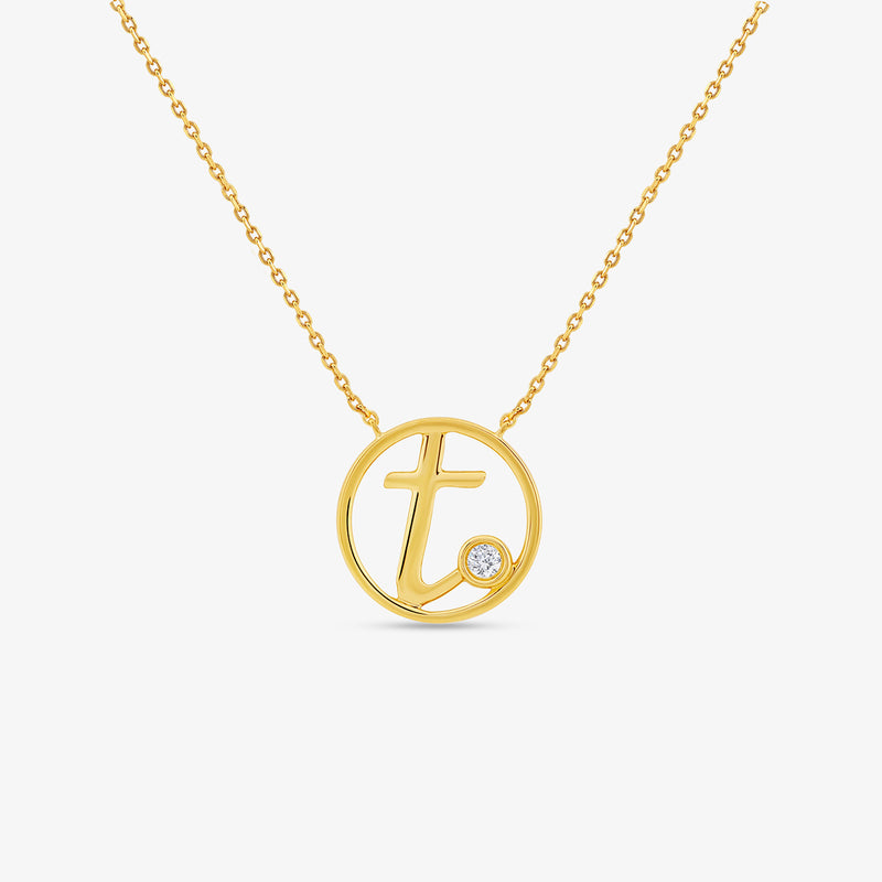 Signature T Initial Diamond Necklet