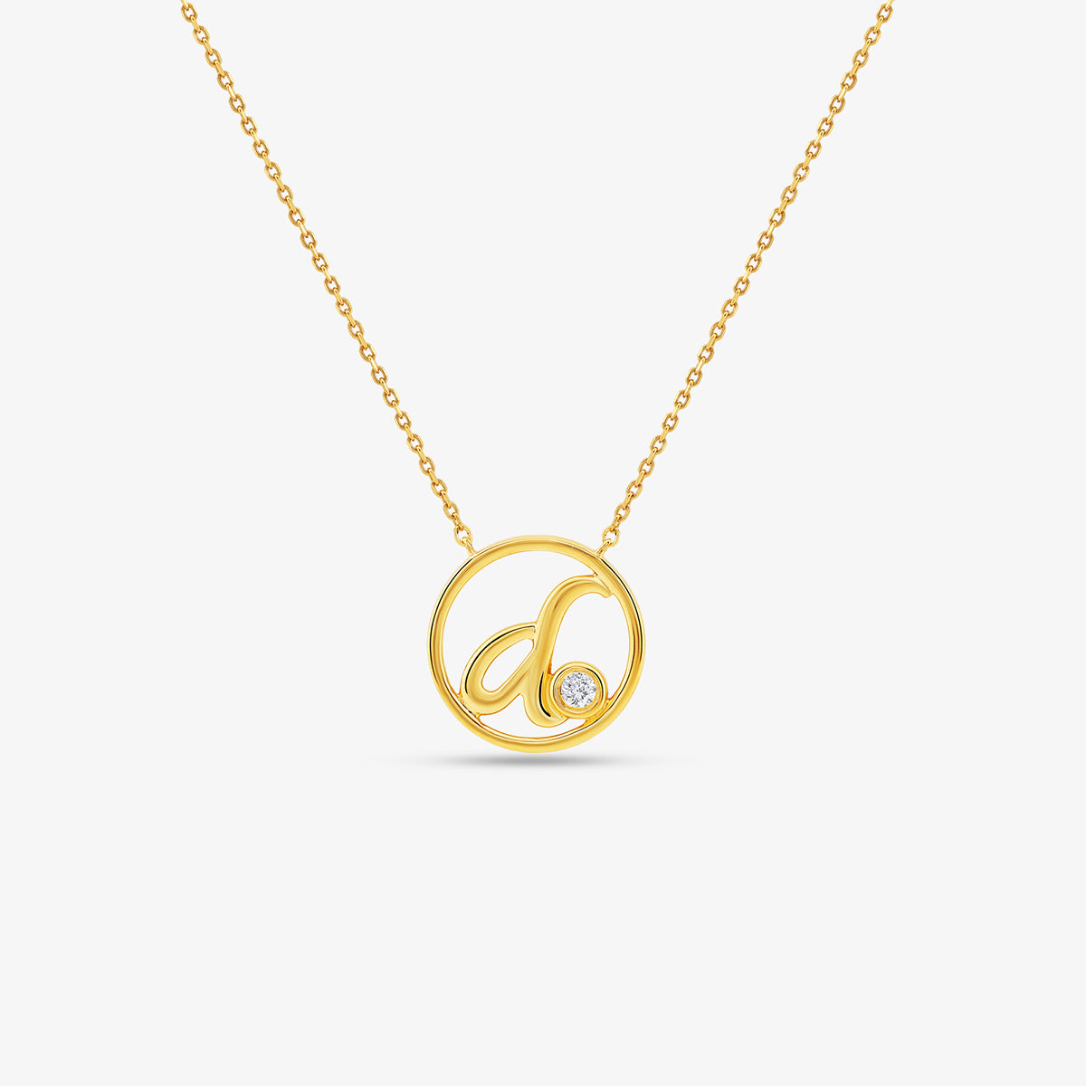 D<span> Initial Circle Diamond </span>NECKLET