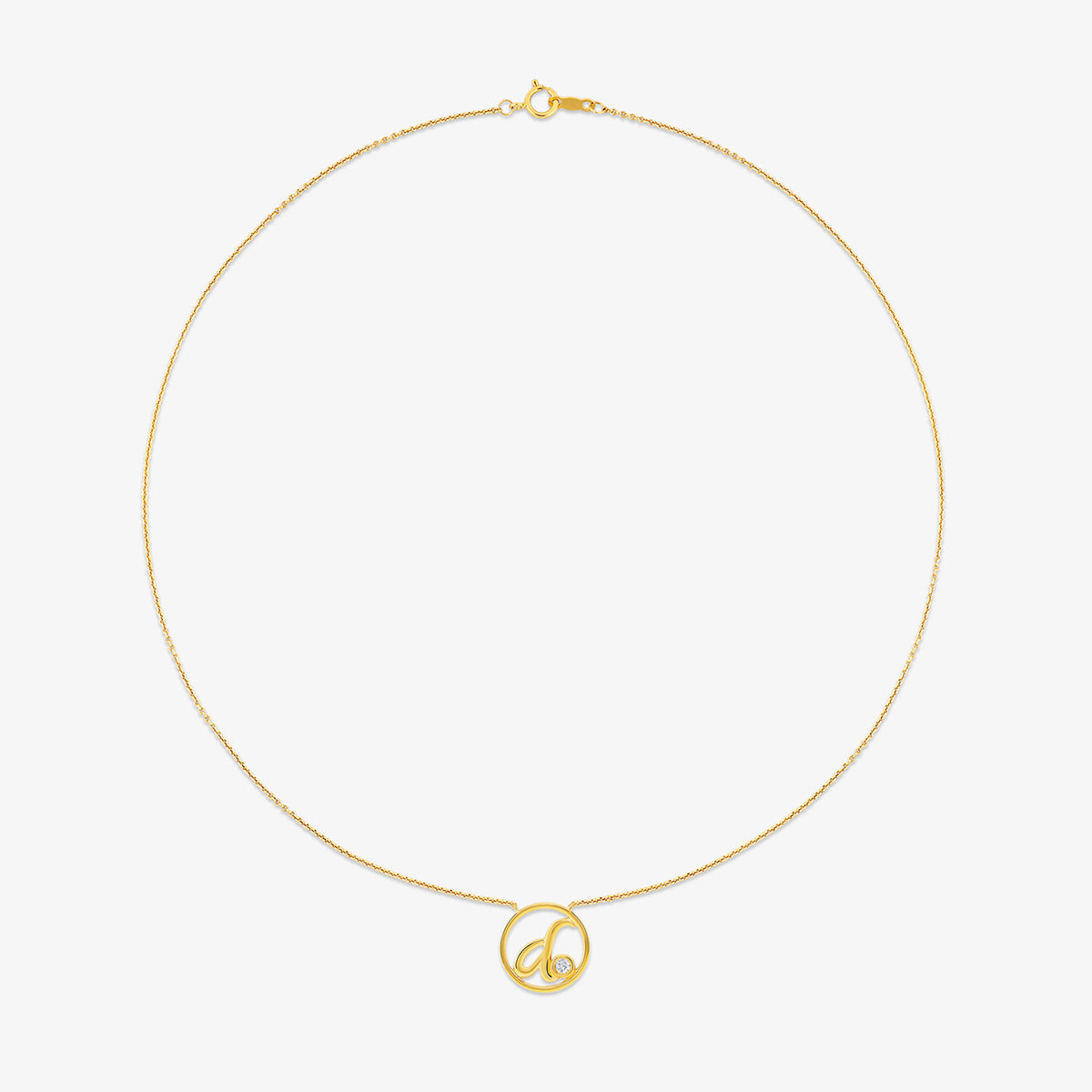 D<span> Initial Circle Diamond </span>NECKLET