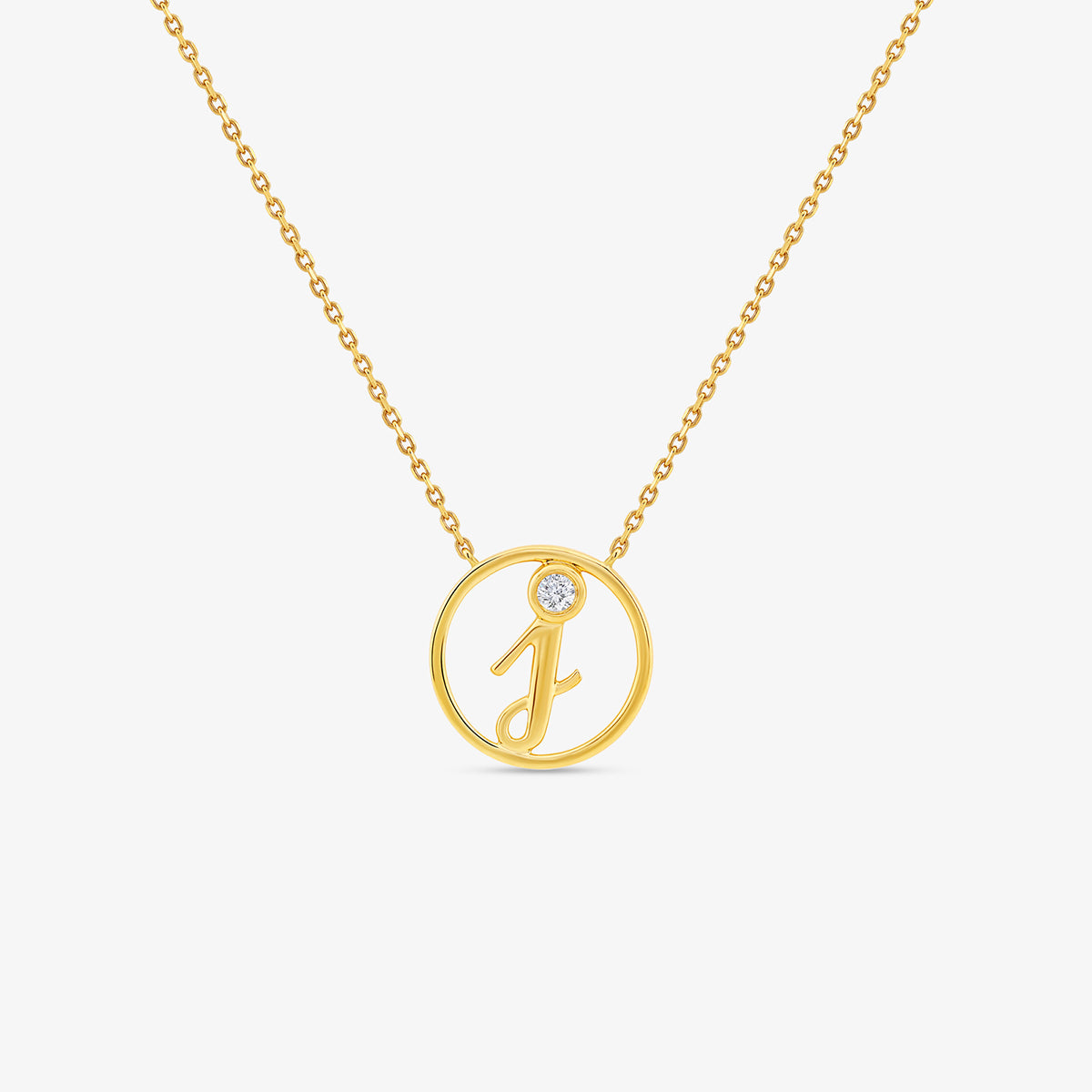 J <span>Initial Circle Diamond </span>NECKLET