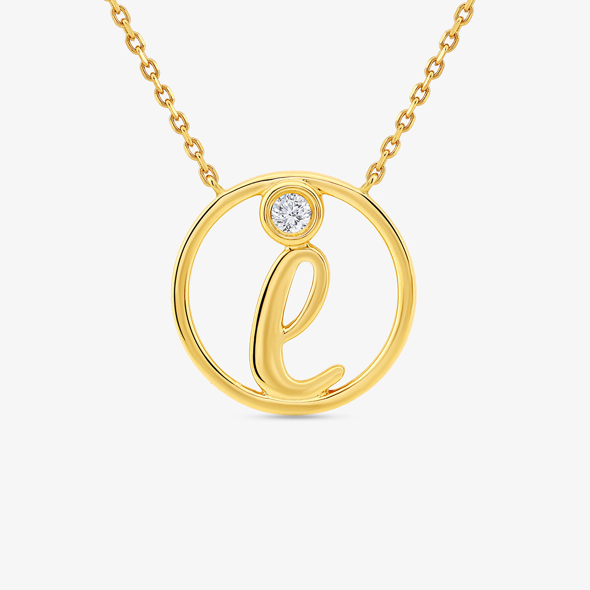I<span> Initial Circle Diamond </span>NECKLET