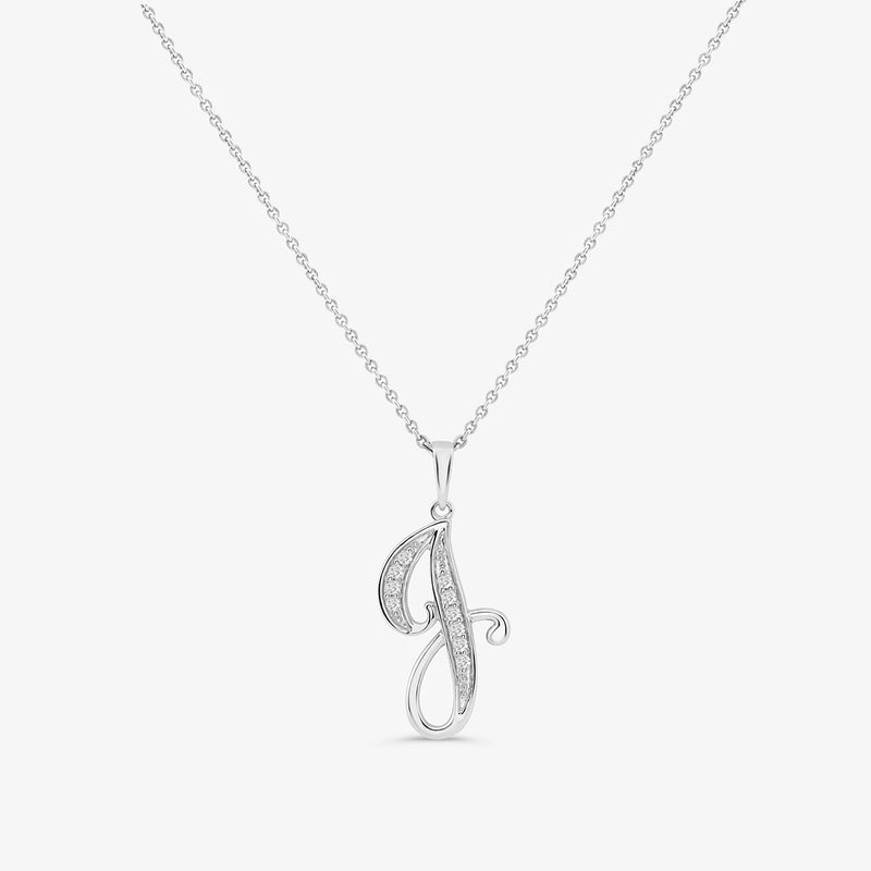 Keemti Jewels CLASSIC J Signature PENDANT—an elegant necklace with a letter J and sparkling gemstones.