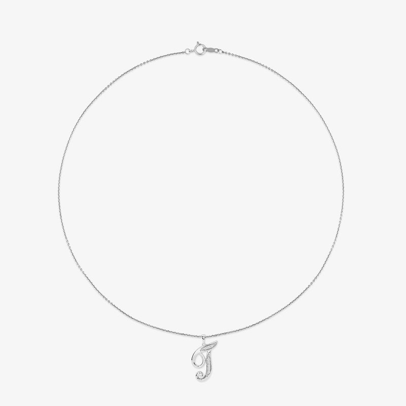 Keemti Jewels' CLASSIC J Signature PENDANT—a stylish cursive necklace, perfect personalized jewelry for any occasion.