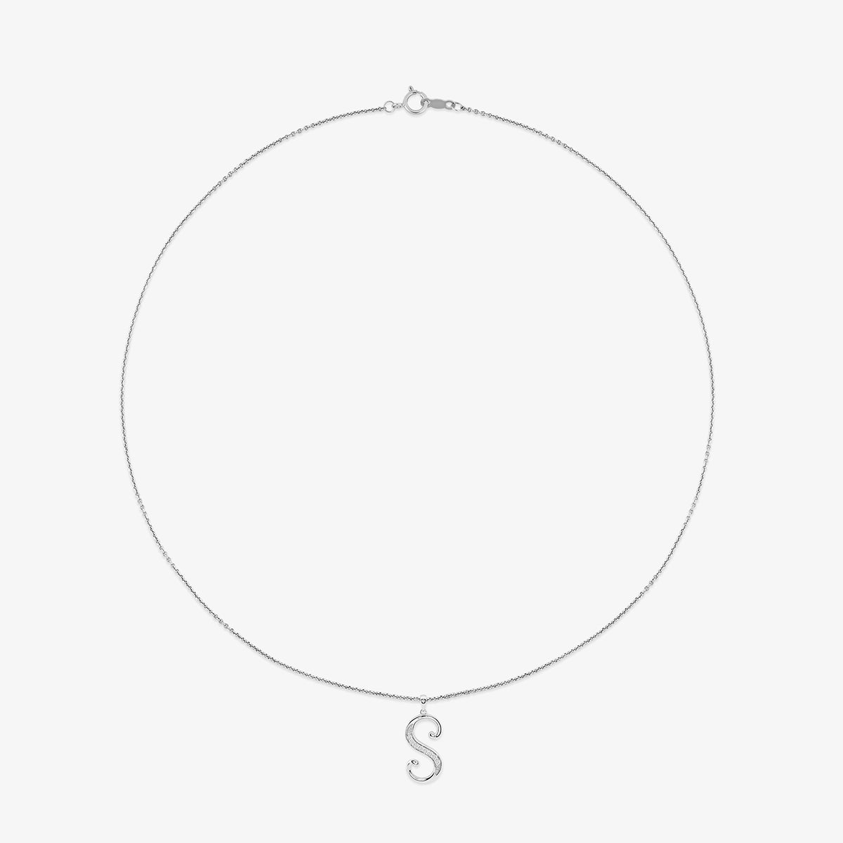 Keemti Jewels' CLASSIC S Signature PENDANT: a delicate silver necklace, perfect for signature style.
