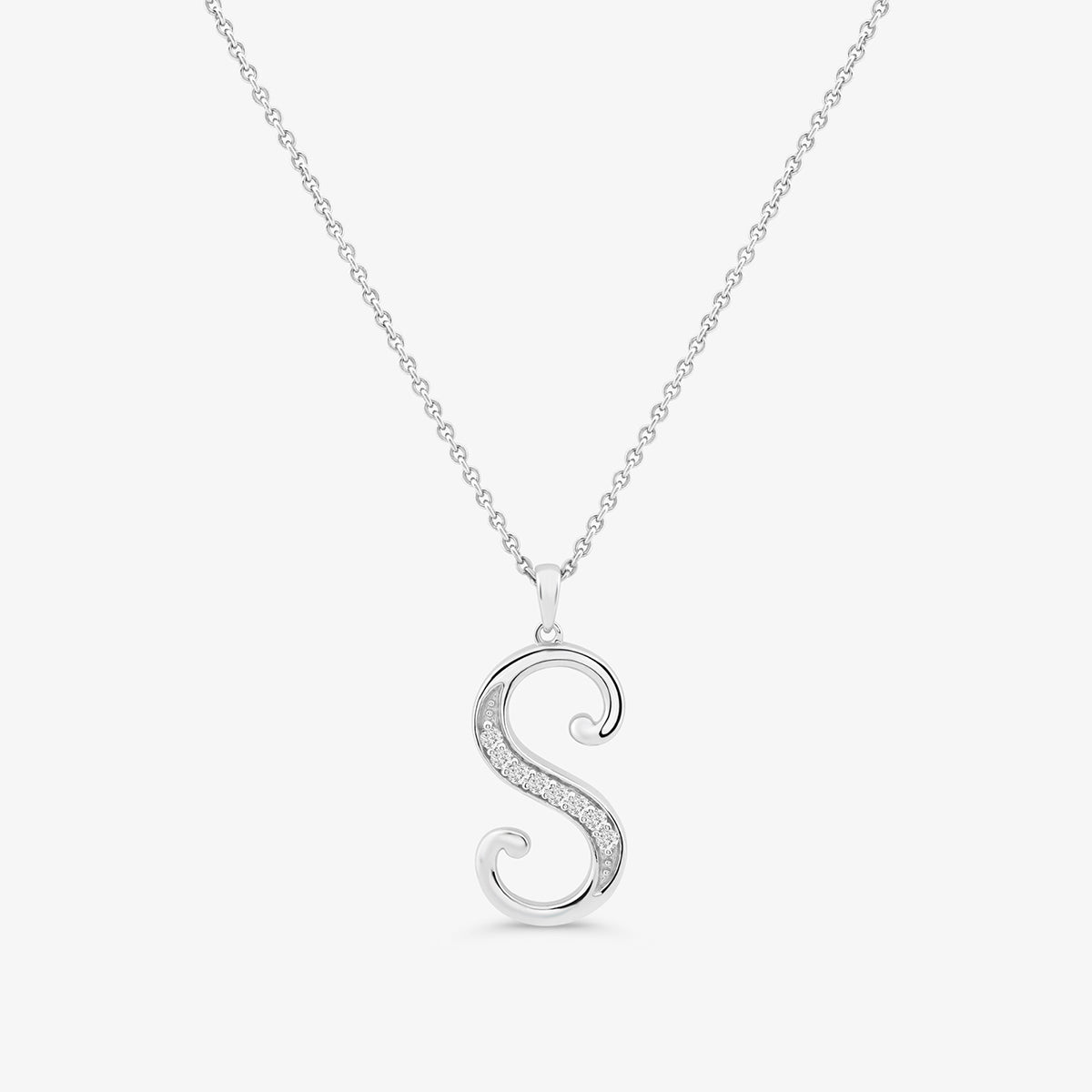 The CLASSIC S Signature PENDANT by Keemti Jewels features a delicate chain, perfect for signature jewelry lovers.