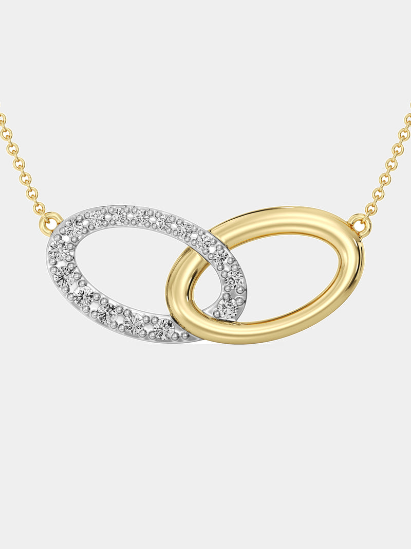TWIN-LINK Celestial Connection necklace in sterling-silver tones with infinity-style double pendant