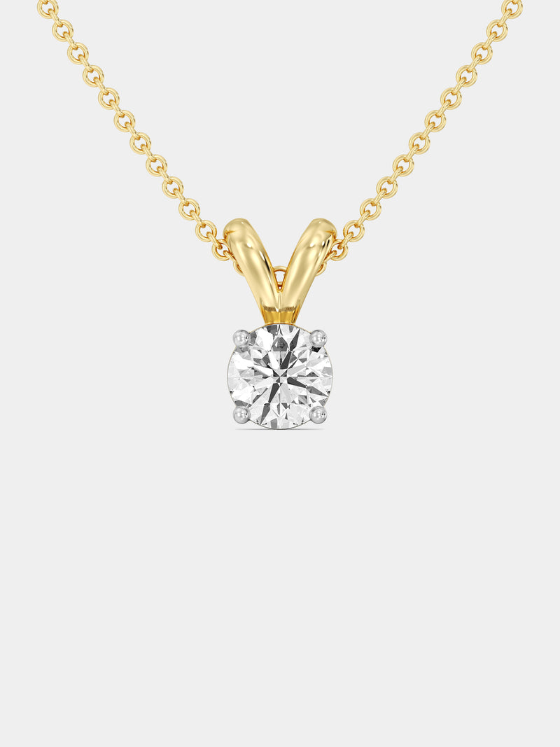 Minimalist Shine Halskette, 925 Silber, runder Solitärglanzstein