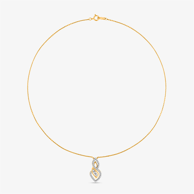 Keemti Jewels' Two-Tone Dual Loop Necklet features interlocking loops and an infinity diamond pendant.