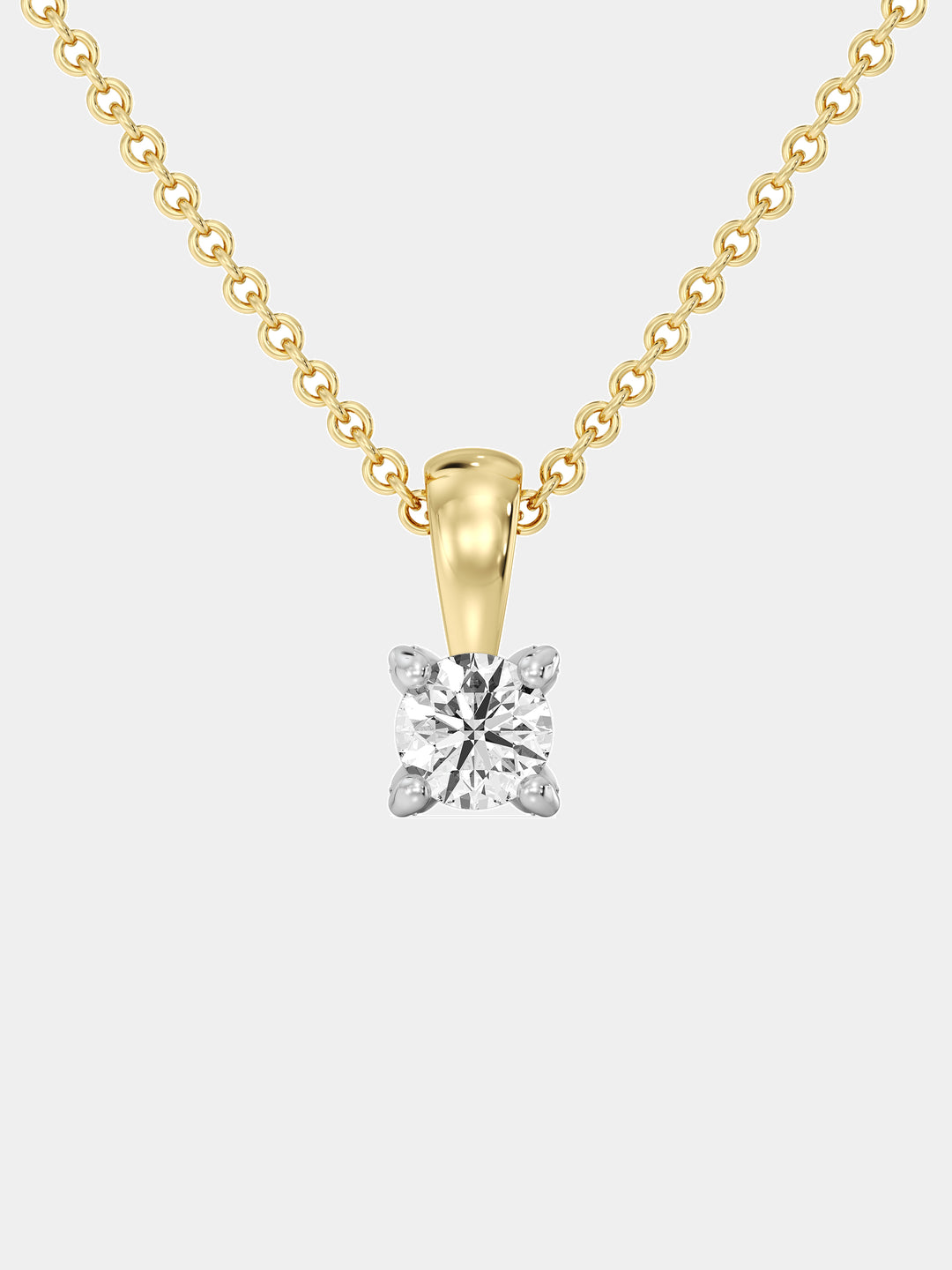 Round Cut Solitaire Necklet - keemti jewels