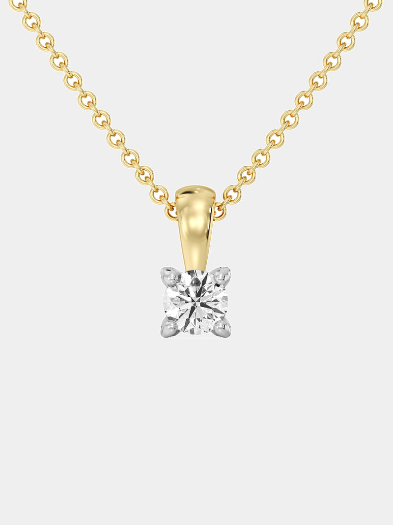 Round Cut Solitaire Necklet - keemti jewels